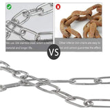 2 Pcs Chain in Steel Stainless Chain Steel and Carabiner Chain of Maillon of Extension for Hanging Chain of Anchor Hammock, 3mm, 2m - Side View