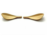 6 Pcs Door Handles of Cupboard in Shape of Golden Leaf Trendy Art Deco Style - Front View