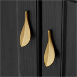 6 Pcs Door Handles of Cupboard in Shape of Golden Leaf Trendy Art Deco Style