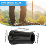 15 Pcs Rubber Protective Tips Trekking Poles Pole Tip Caps for Nordic Walking Poles Gravel Protectors for Mountain Hiking - Front View