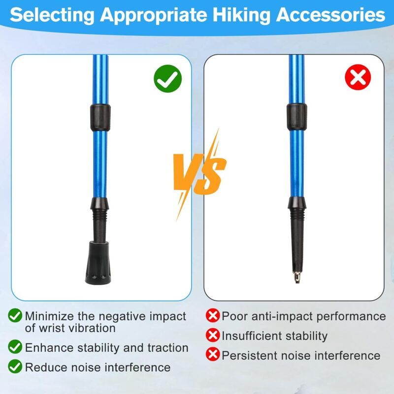 15 Pcs Rubber Protective Tips Trekking Poles Pole Tip Caps for Nordic Walking Poles Gravel Protectors for Mountain Hiking
