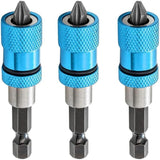 3 Pcs Quick Hex Shank Adjustable Screw Depth Change Magnetic Bits for Drywall for Cordless Screwdrivers and Hand Drills, 0.25 in