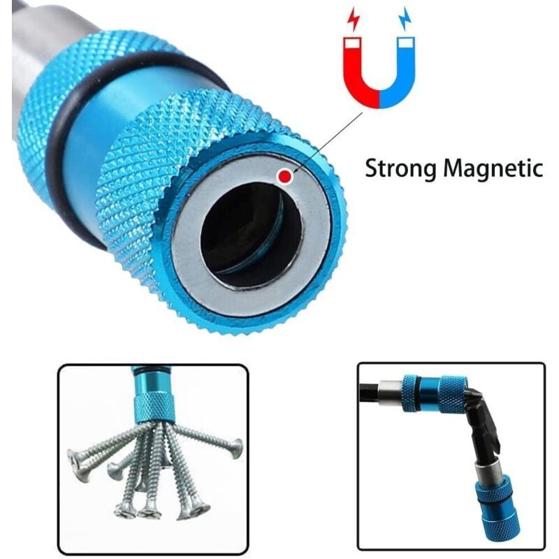 3 Pcs Quick Hex Shank Adjustable Screw Depth Change Magnetic Bits for Drywall for Cordless Screwdrivers and Hand Drills, 0.25 in