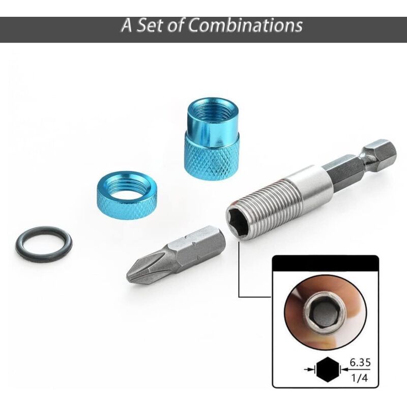 3 Pcs Quick Hex Shank Adjustable Screw Depth Change Magnetic Bits for Drywall for Cordless Screwdrivers and Hand Drills, 0.25 in