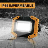 1 Pcs Floodlight LED Rechargeable 30W 2000LM Chantier Light of Work with 2X COB LED USB for Camping, 3 Modes Battery Contient