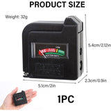 BT860 Digital Battery Tester, 9V, C D, AAA Eco, Friendly Compatible with AA and Button Batteries Works Without Battery Precise Analog Display - Front View