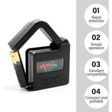 BT860 Digital Battery Tester, 9V, C D, AAA Eco, Friendly Compatible with AA and Button Batteries Works Without Battery Precise Analog Display - Side View