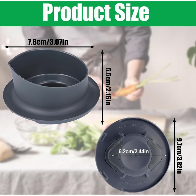 Measuring Cup Mix Compatible with Thermomix TM5 TM6, Removable Measuring Cup Cover with Graduations of 100 Ml and 50 Ml