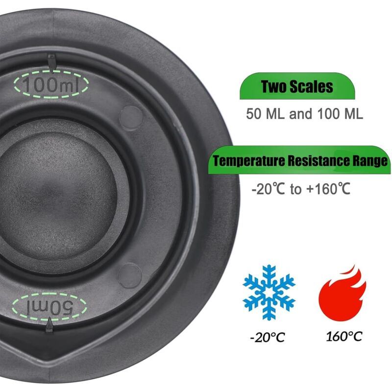 Measuring Cup Mix Compatible with Thermomix TM5 TM6, Removable Measuring Cup Cover with Graduations of 100 Ml and 50 Ml