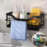 Door Black, Serviettes Eponge for Sink of Kitchen Mounted with Bac of Drainage Organisateur of Sink of Kitchen Wall