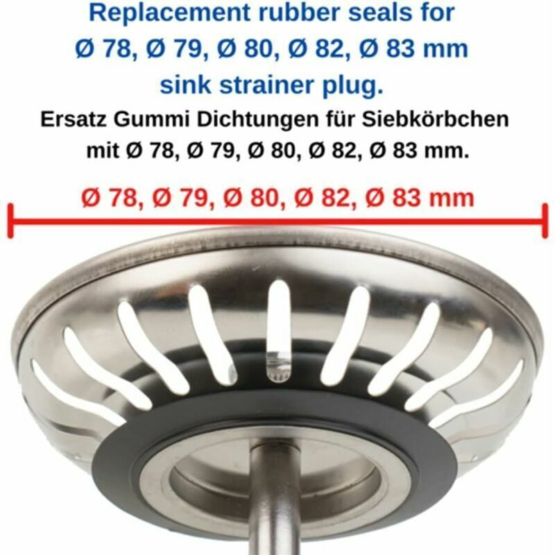 5 Pcs Seals of Etancheite for Drain of Bathtub Washbasin, Seal a Levre Washbasin of Bathroom Seal in Rubber for Filter a Panier