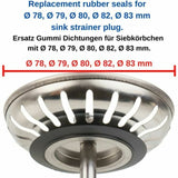 5 Pcs Seals of Etancheite for Drain of Bathtub Washbasin, Seal a Levre Washbasin of Bathroom Seal in Rubber for Filter a Panier