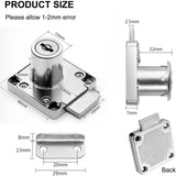 Cam Lock with Identical Wrench Silver, Home Drawer, Mailbox Cupboard, Storage Cabinet Safety Lock for Cabinet - Front View