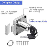 Cam Lock with Identical Wrench Silver, Home Drawer, Mailbox Cupboard, Storage Cabinet Safety Lock for Cabinet