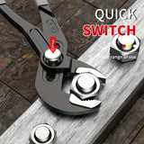 Multi Self-Locking Clamping, Grip Clamp Nuts Up to Hoses Up to Fine Adjustment Via Push Button, 250 mm, 46 mm, 50 mm - Front View