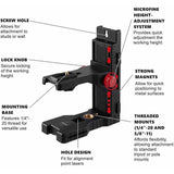 Magnetic Wall Thread Mounting Randomly Selected Style Mounted Holder for Laser Level, 0.25 in - Front View