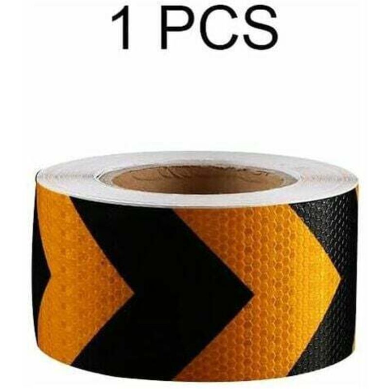 Hazard Warning Reflective Arrow Tape Yellow Black Self-Adhesive Safety Conspicuity Reflector Marking Tape for Signage