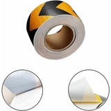 Hazard Warning Reflective Arrow Tape Yellow Black Self-Adhesive Safety Conspicuity Reflector Marking Tape for Signage