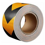 Hazard Warning Reflective Arrow Tape Yellow Black Self-Adhesive Safety Conspicuity Reflector Marking Tape for Signage - Top-Down View