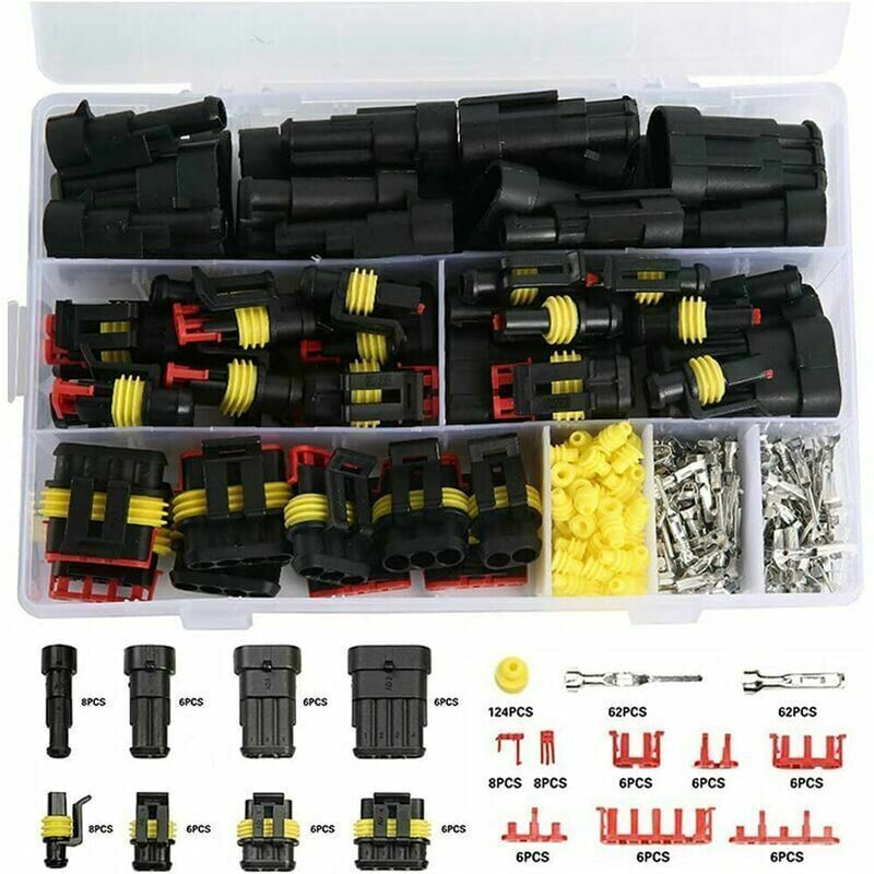 352 Pcs Waterproof a Water Connector Kit Car, Scooter Electrical Terminal of Car Waterproof a 0.5 and 0.75 Pins for Motorcycle