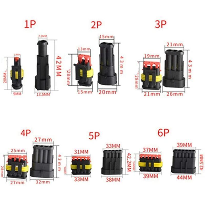 352 Pcs Waterproof a Water Connector Kit Car, Scooter Electrical Terminal of Car Waterproof a 0.5 and 0.75 Pins for Motorcycle