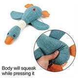 Puppy Dog Toy Accessories Blue, Soft Surprise Gift Plush Interactive Dog Toy in the Shape of a Wild Goose, 32cm - Top-Down View