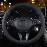Car Steering Wheel Cover Red Black and, Anti-Slip Elastic, Breathable Carbon Fiber Steering Wheel Cover, 3739CM