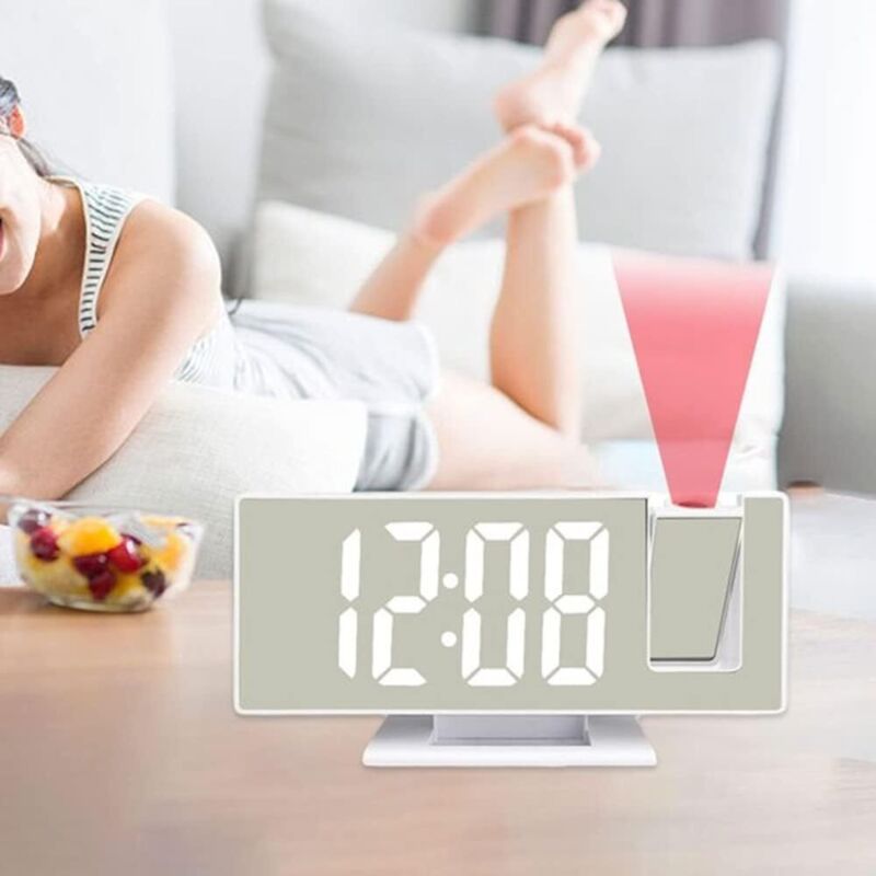 Reveil a Projection Digital LED Electronique with Floodlight of Temps Bedroom Chevet Horloge Muette