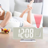 Reveil a Projection Digital LED Electronique with Floodlight of Temps Bedroom Chevet Horloge Muette - Side View