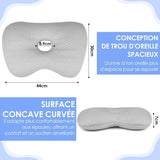 Ear Piercing Cushion Gray, Piercing Pillows with Hole Ear Piercing Pillow with Zipper for Lateral Ears and Pain Relief, 8.9cm - Side View