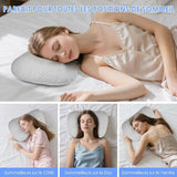 Ear Piercing Cushion Gray, Piercing Pillows with Hole Ear Piercing Pillow with Zipper for Lateral Ears and Pain Relief, 8.9cm - Top-Down View