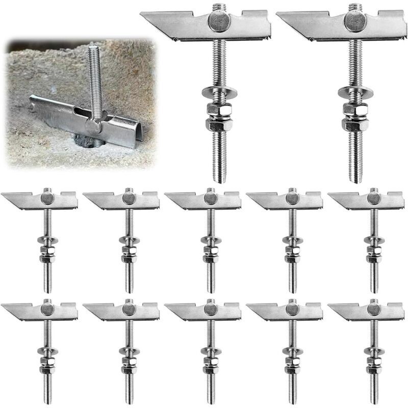 12 Pcs M8 Heavy Duty Toggle Anchors in Carbon Galvanized Steel Spring Anchors Ceiling Mounting for Hanging Heavy Objects on Drywall
