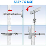 12 Pcs M8 Heavy Duty Toggle Anchors in Carbon Galvanized Steel Spring Anchors Ceiling Mounting for Hanging Heavy Objects on Drywall - Side View