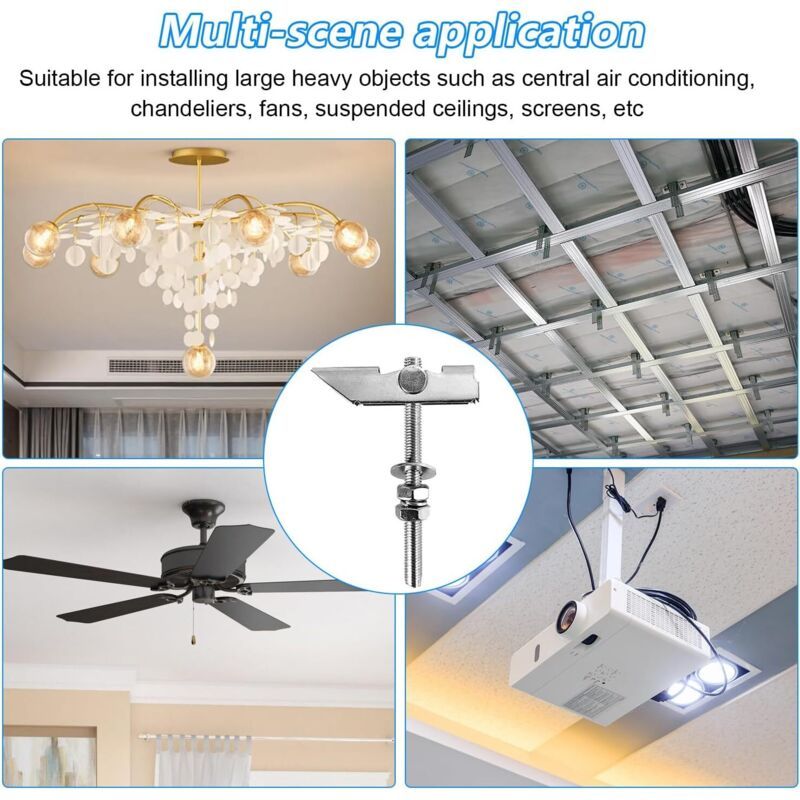 12 Pcs M8 Heavy Duty Toggle Anchors in Carbon Galvanized Steel Spring Anchors Ceiling Mounting for Hanging Heavy Objects on Drywall