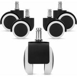 Roulette for Chair of Desk White, Wheel of Spare 11 and Set 5 Casters for Chair Silent Foot of Seat for Hard Floor, 50 mm