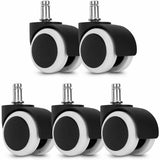Roulette for Chair of Desk White, Wheel of Spare 11 and Set 5 Casters for Chair Silent Foot of Seat for Hard Floor, 50 mm - Top-Down View