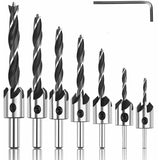 8 Pcs Meche a for Perceuse Wood, Drill Bit with Fraise, 10mm