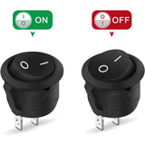 5 Pcs Interrupteurs a Bascule Ronds a 2 Broches ON and OFF Verrouillables with Auto Black, Bateau Appareils Menagers