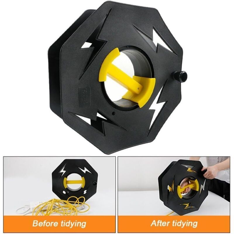 Robust Cable Reel Black, Camping Cables Christmas Garlands Empty Holder for Connection Cables Rotary Reel for Caravan Electric Cables.
