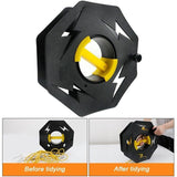 Robust Cable Reel Black, Camping Cables Christmas Garlands Empty Holder for Connection Cables Rotary Reel for Caravan Electric Cables. - Front View