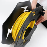 Robust Cable Reel Black, Camping Cables Christmas Garlands Empty Holder for Connection Cables Rotary Reel for Caravan Electric Cables. - Top-Down View