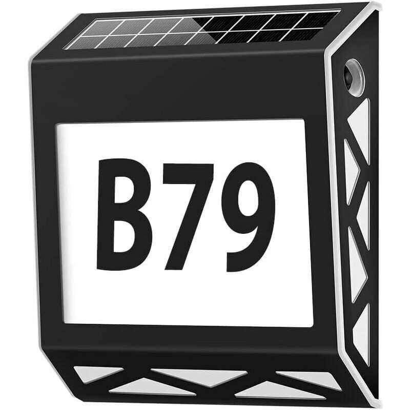 Number of Home Solar Light 8 Led of Home with Switch Crepuscular in Steel Stainless IP54 Waterproof Outdoor with Numbers 09 and Letters A