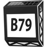 Number of Home Solar Light 8 Led of Home with Switch Crepuscular in Steel Stainless IP54 Waterproof Outdoor with Numbers 09 and Letters A
