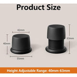 4 Pcs Adjustable Boosters Antiderapants for Furniture Black, Beds Sofas, Tables and Chairs Legs of Furniture Reglables of 4.1 to, 6.3 cm - Front View