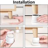 4 Pcs Adjustable Boosters Antiderapants for Furniture Black, Beds Sofas, Tables and Chairs Legs of Furniture Reglables of 4.1 to, 6.3 cm