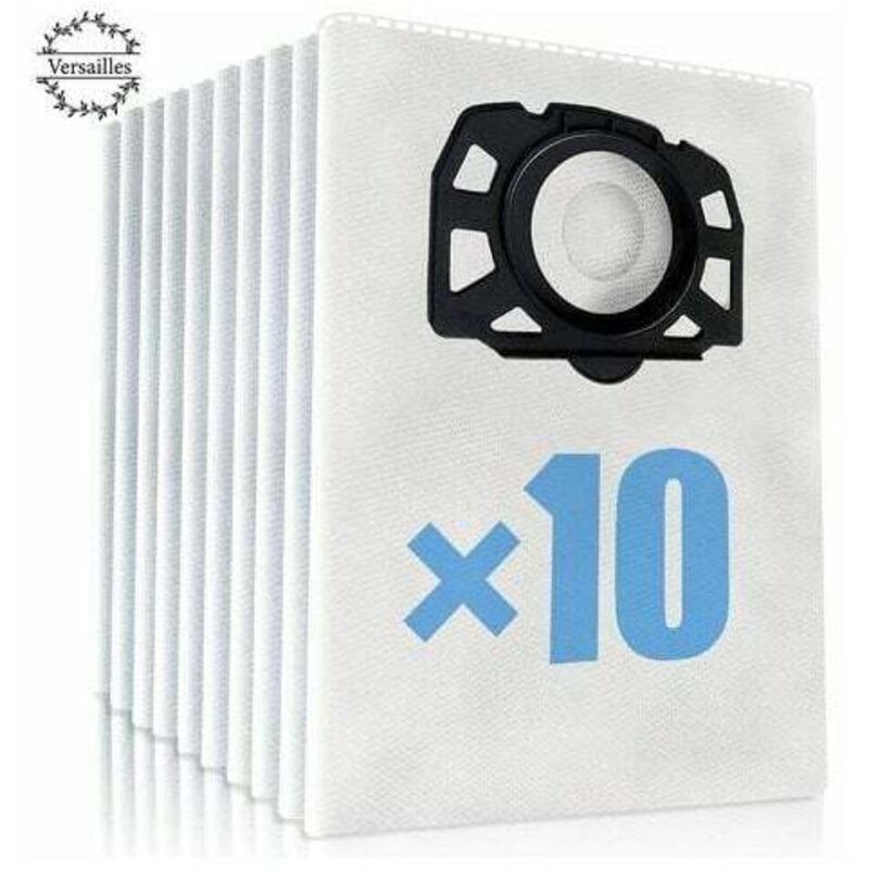 10 Pcs Bag Vacuum Cleaner Karcher WD4 WD5 WD6 WD4 Premium WD5 MV4, Compatible with Karcher, MV5 and MV6 Anti-Dust Filter Bags