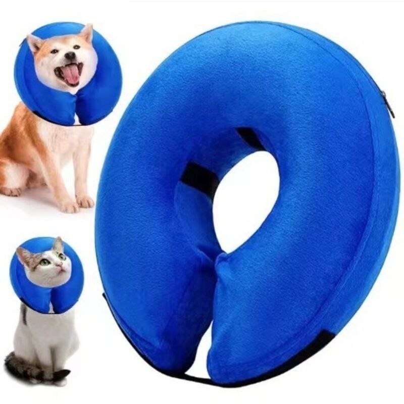 Dog Collar Blue, L Anti-Lick Dog Collar Inflatable Dog Collar Inflatable Recovery Collars for Wound Healing and Preventing Biting or Scratching