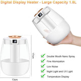 Ambient Air Humidifier 2.2 L with Smart Display of Humidity Ultra, Quiet 20 DB Automatic Shutdown Mini Humidifier with Light LED - Side View