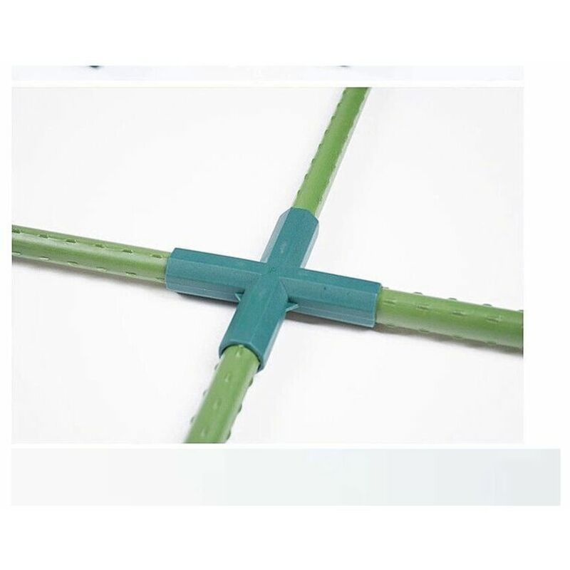 10 Pcs 4, Way Cross Greenhouse Frame Connectors Plastic Tube Connectors for Garden Frames, 16mm