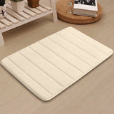 White Non Slip Absorbent Bathroom Rug, Extra Soft Machine Washable Bath Mat for Tub and Shower, 24 x 16 in - Front View